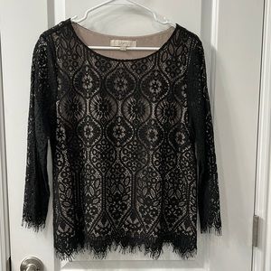Loft black lace top